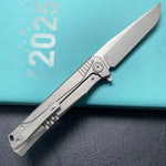 KB KNIVES KB429A Pyramid Folding Knife Gray Titanium Handle 3.54'' Beadblast M390