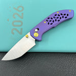 KB KNIVES KB326B Trillium Folding Knife Blurple Ano Titanium Handle 3.11'' Belt Satin M390 Blade