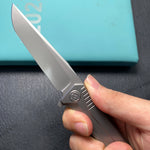 KB KNIVES KB429A Pyramid Folding Knife Gray Titanium Handle 3.54'' Beadblast M390