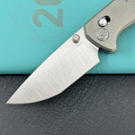 KB KNIVES KB326A Trillium Folding Knife Grey Titanium Handle 3.11'' Belt Satin M390 Blade