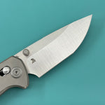 KB KNIVES KB326A Trillium Folding Knife Grey Titanium Handle 3.11'' Belt Satin M390 Blade