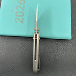 KB KNIVES KB326A Trillium Folding Knife Grey Titanium Handle 3.11'' Belt Satin M390 Blade