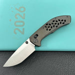 KB KNIVES KB326C Trillium Folding Knife DLC Titanium Handle 3.11'' Belt Satin M390 Blade