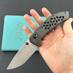 KB KNIVES KB326C Trillium Folding Knife DLC Titanium Handle 3.11'' Belt Satin M390 Blade