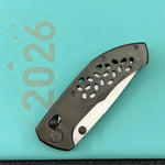KB KNIVES KB326C Trillium Folding Knife DLC Titanium Handle 3.11'' Belt Satin M390 Blade