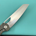 KB KNIVES KB339B Elang Frame Lock Folding Knife Flamed Titanium Handle 3.86" Silver Bead Blast S35VN Blade