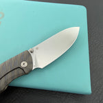 Kubey KB480B Cargo M390 Folding Knife Flame Anodized Titanium Handle