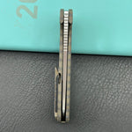 KB KNIVES KB339B Elang Frame Lock Folding Knife Flamed Titanium Handle 3.86" Silver Bead Blast S35VN Blade