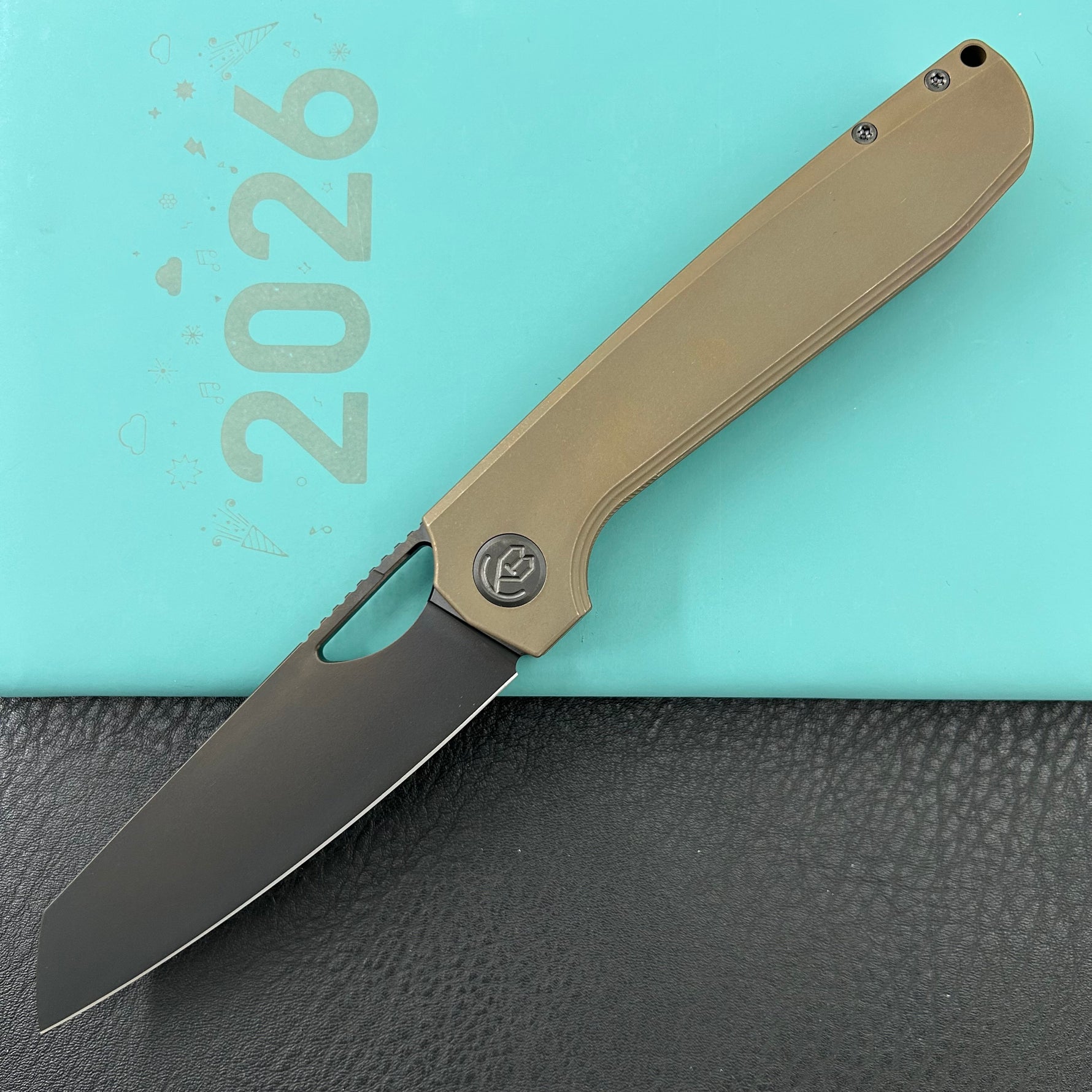 KB KNIVES KB339C Elang Frame Lock Folding Knife Black PVD Titanium Handle 3.86" DLC S35VN Blade