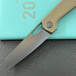 KB KNIVES KB339C Elang Frame Lock Folding Knife Black PVD Titanium Handle 3.86" DLC S35VN Blade