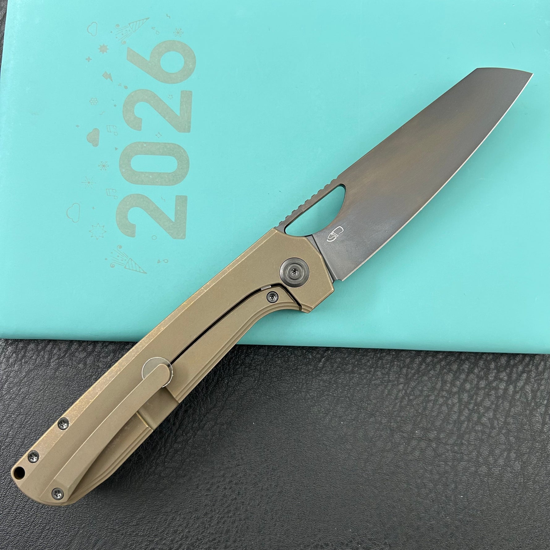 KB KNIVES KB339C Elang Frame Lock Folding Knife Black PVD Titanium Handle 3.86" DLC S35VN Blade