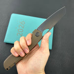 KB KNIVES KB339C Elang Frame Lock Folding Knife Black PVD Titanium Handle 3.86" DLC S35VN Blade