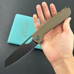 KB KNIVES KB339C Elang Frame Lock Folding Knife Black PVD Titanium Handle 3.86" DLC S35VN Blade