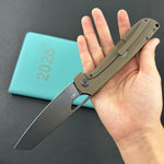 KB KNIVES KB339C Elang Frame Lock Folding Knife Black PVD Titanium Handle 3.86" DLC S35VN Blade