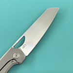 KB KNIVES KB339A Elang Frame Lock Folding Knife Silver Sandblast Titanium Handle 3.86" Silver Bead Blast S35VN Blade