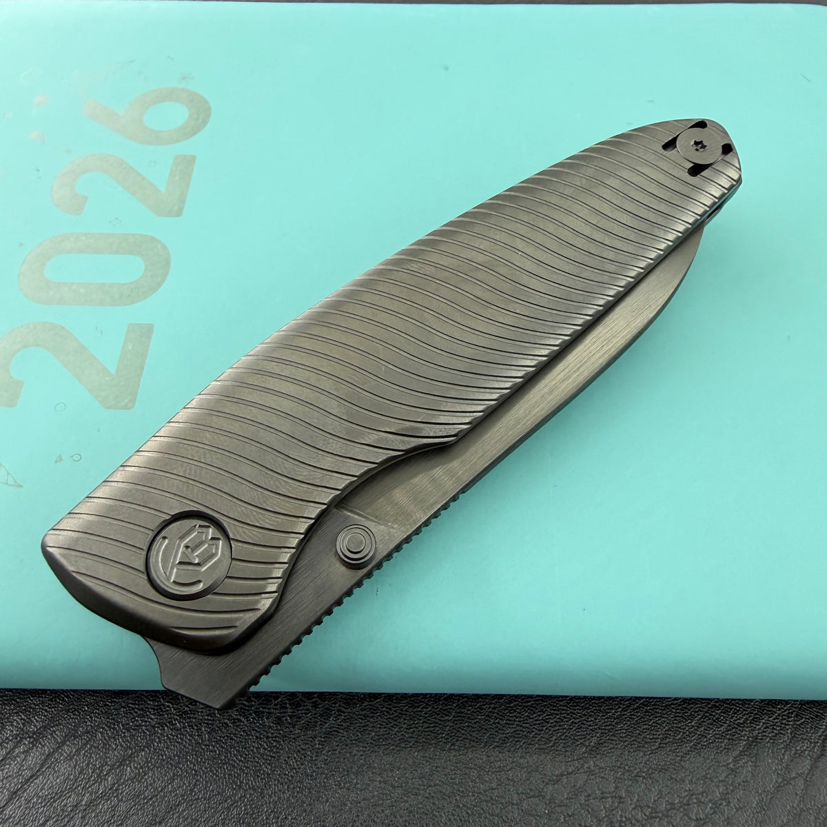 Kubey KB480C Cargo M390 Folding Knife Black PVD Titanium Handle