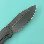 KB KNIVES KB471D Albatross Tactical Folding Knife Black PVD Titanium with Micro Milling 3.74" DLC M390