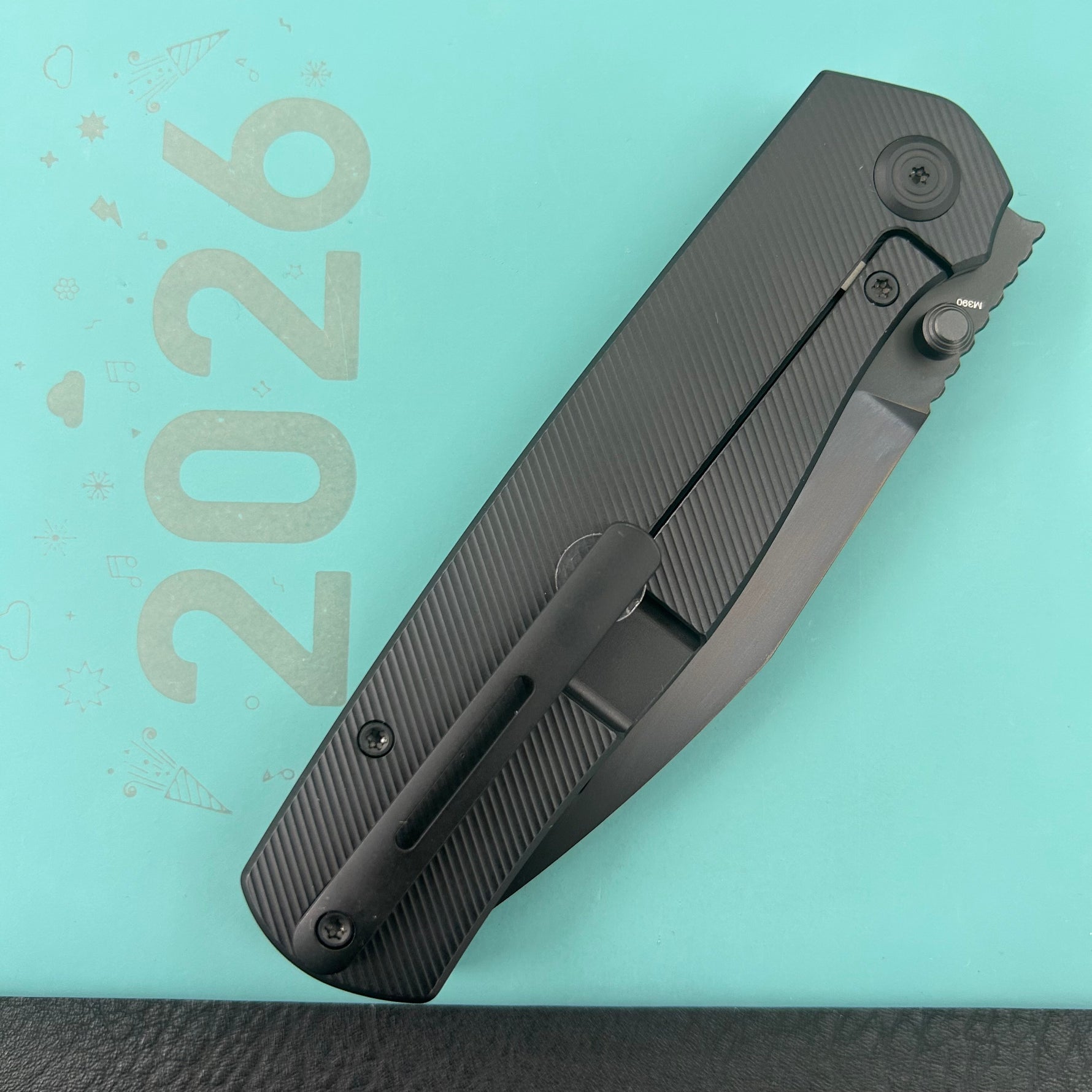 KB KNIVES KB471D Albatross Tactical Folding Knife Black PVD Titanium with Micro Milling 3.74" DLC M390