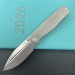 KB KNIVES KB471A Albatross Tactical Folding Knife Gray Titanium with Micro Milling 3.74" Silver Beadblast M390