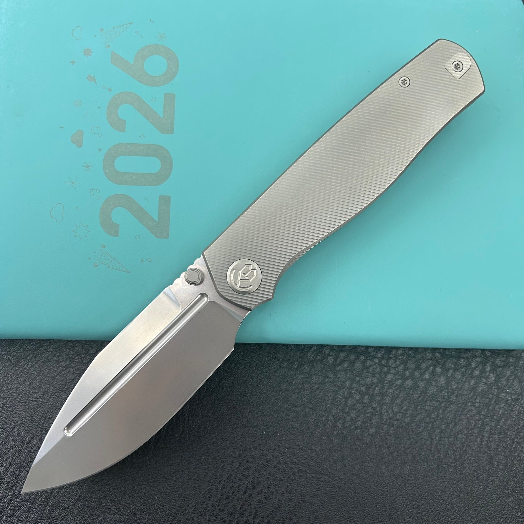 KB KNIVES KB471A Albatross Tactical Folding Knife Gray Titanium with Micro Milling 3.74" Silver Beadblast M390