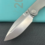 KB KNIVES KB471A Albatross Tactical Folding Knife Gray Titanium with Micro Milling 3.74" Silver Beadblast M390