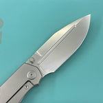 KB KNIVES KB471A Albatross Tactical Folding Knife Gray Titanium with Micro Milling 3.74" Silver Beadblast M390