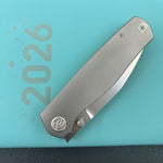 KB KNIVES KB471A Albatross Tactical Folding Knife Gray Titanium with Micro Milling 3.74" Silver Beadblast M390