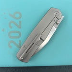 KB KNIVES KB471A Albatross Tactical Folding Knife Gray Titanium with Micro Milling 3.74" Silver Beadblast M390
