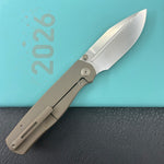 KB KNIVES KB471C Albatross Tactical Folding Knife Bronze Titanium with Micro Milling 3.74" Silver Beadblast M390