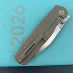 KB KNIVES KB471C Albatross Tactical Folding Knife Bronze Titanium with Micro Milling 3.74" Silver Beadblast M390