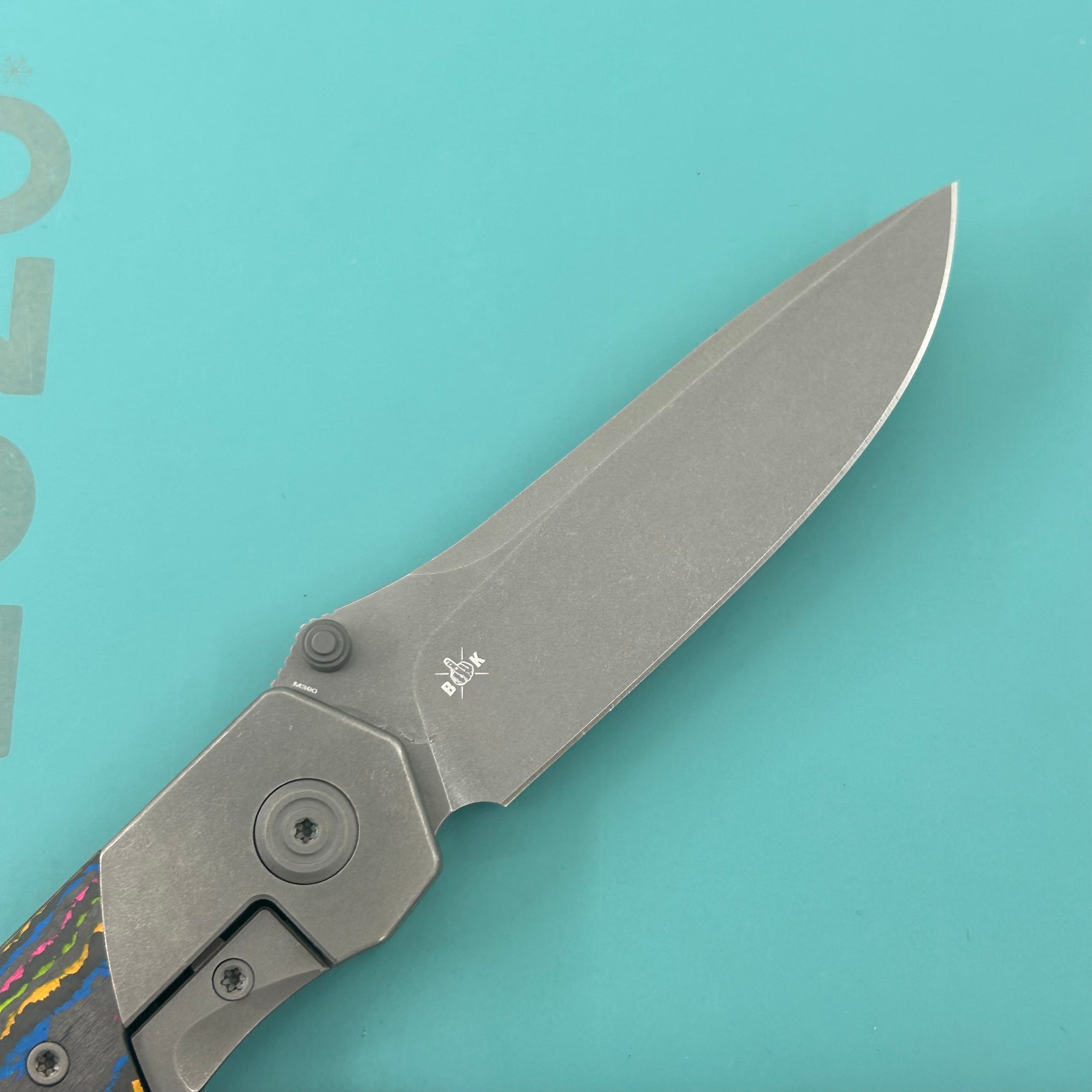 KB KNIVES KB266B Velvet Snake Folding Knife Darkwash Titanium with 80's Camo Carbon inlay Handle 3.35'' Darkwash M390 Blade