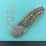 KB KNIVES KB266B Velvet Snake Folding Knife Darkwash Titanium with 80's Camo Carbon inlay Handle 3.35'' Darkwash M390 Blade