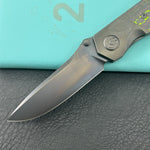 KB KNIVES KB266C Velvet Snake Folding Knife Regular DLC Titanium with Watermelon Sugar Camo Carbon inlay Handle 3.35'' Regular DLC M390 Blade