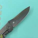KB KNIVES KB266C Velvet Snake Folding Knife Regular DLC Titanium with Watermelon Sugar Camo Carbon inlay Handle 3.35'' Regular DLC M390 Blade