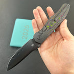 KB KNIVES KB266C Velvet Snake Folding Knife Regular DLC Titanium with Watermelon Sugar Camo Carbon inlay Handle 3.35'' Regular DLC M390 Blade