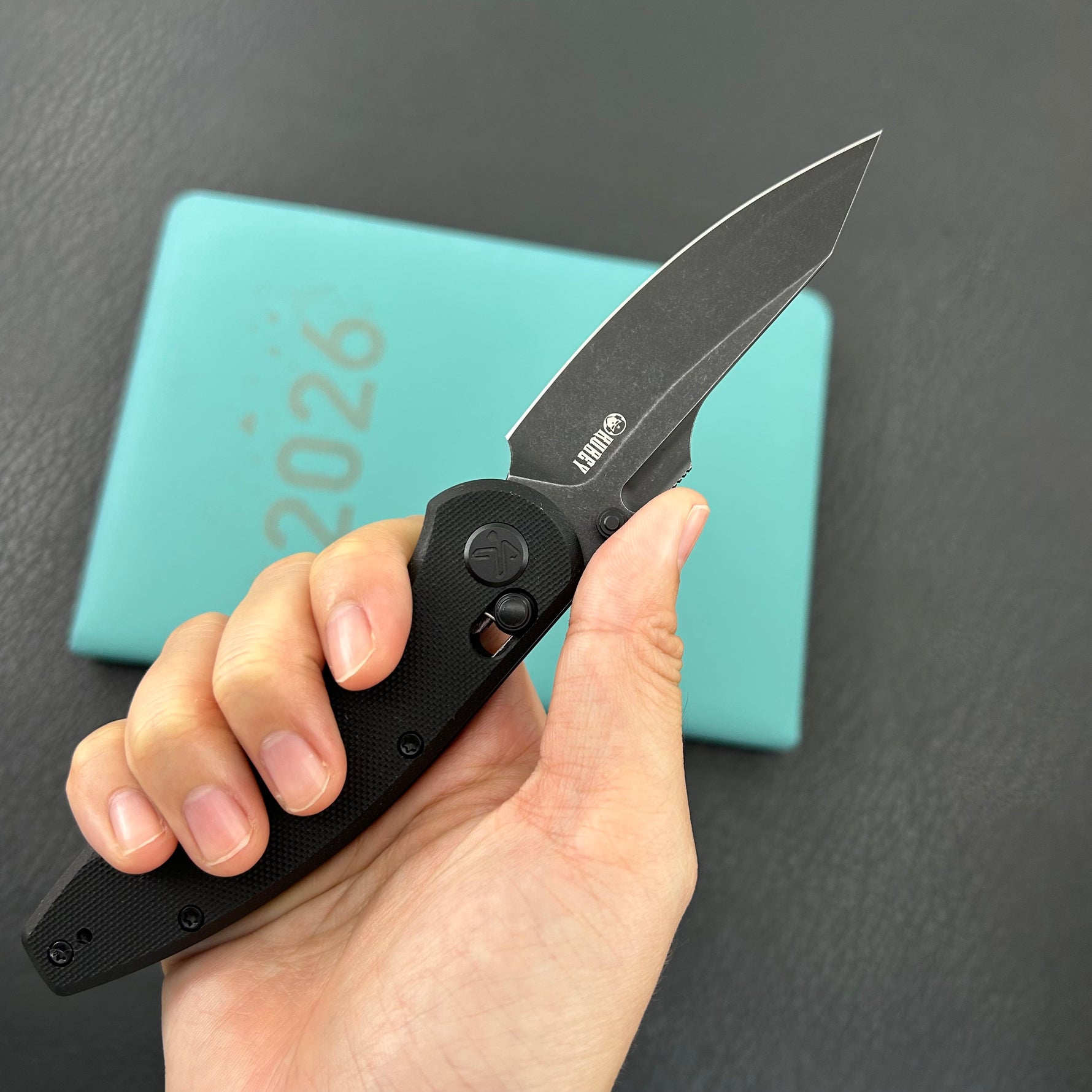 KUBEY Knife KU422D  Minor Crossbar Lock Blackout Folding Knife