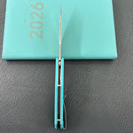 KUBEY Knife  KU158T Flash Linerlock Tiffany Blue Folding knife Frame Locking