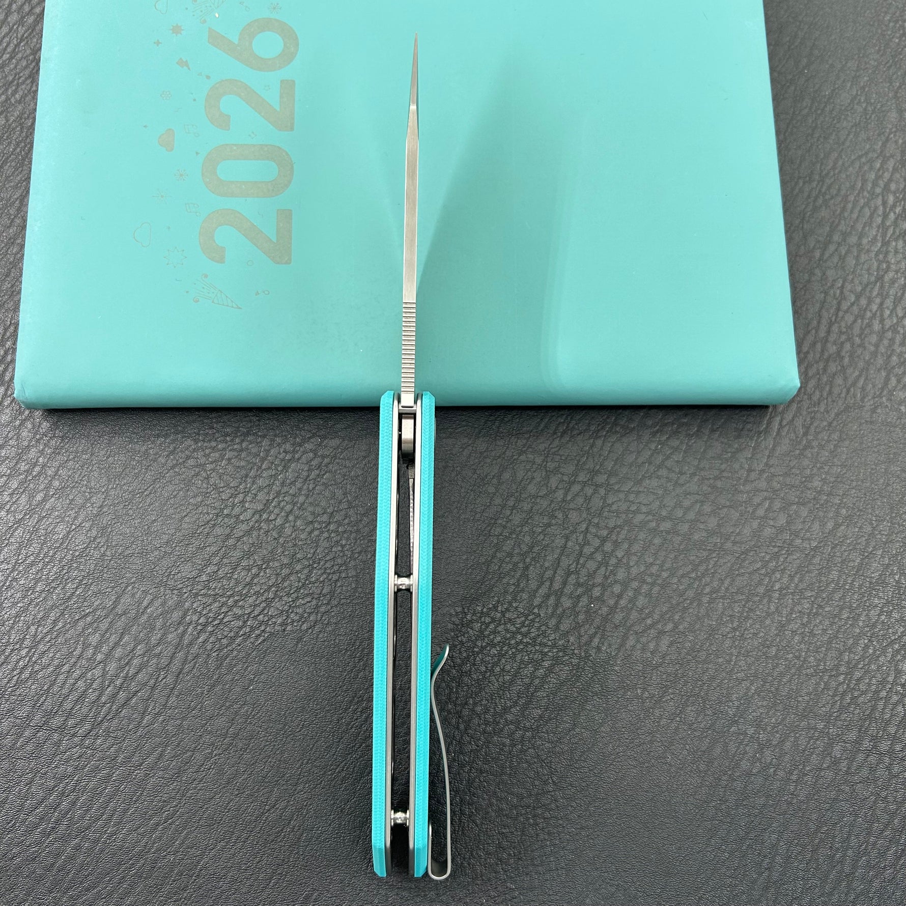 KUBEY Knife  KU158T Flash Linerlock Tiffany Blue Folding knife Frame Locking