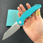 KUBEY Knife  KU158T Flash Linerlock Tiffany Blue Folding knife Frame Locking