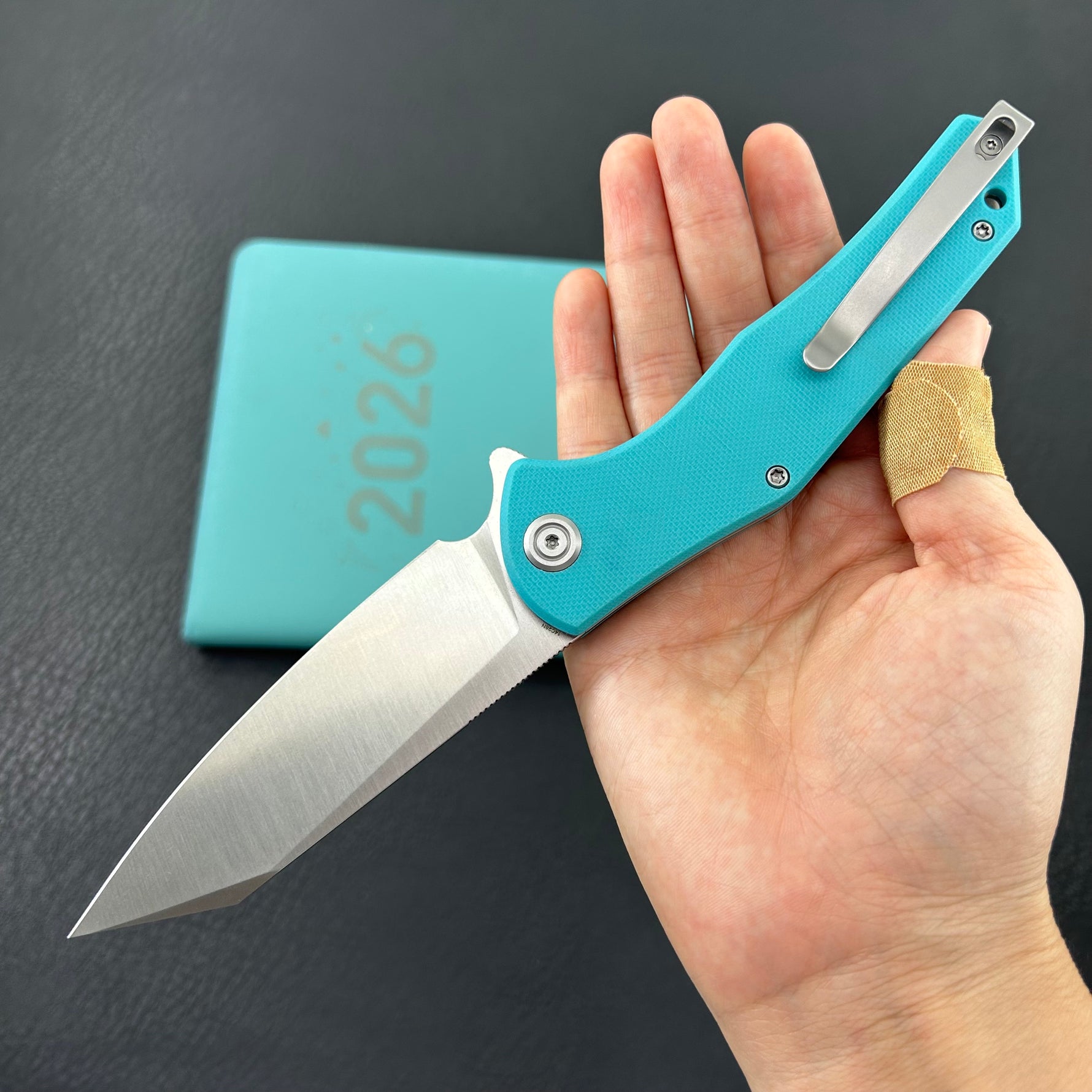KUBEY Knife  KU158T Flash Linerlock Tiffany Blue Folding knife Frame Locking