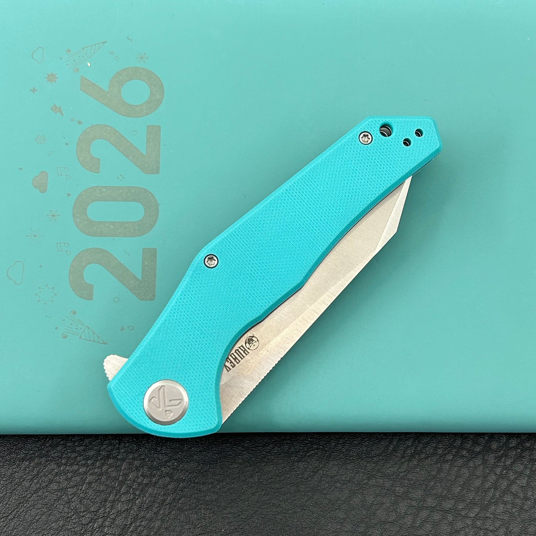 KUBEY Knife  KU158T Flash Linerlock Tiffany Blue Folding knife Frame Locking