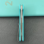 KUBEY Knife  KU158T Flash Linerlock Tiffany Blue Folding knife Frame Locking