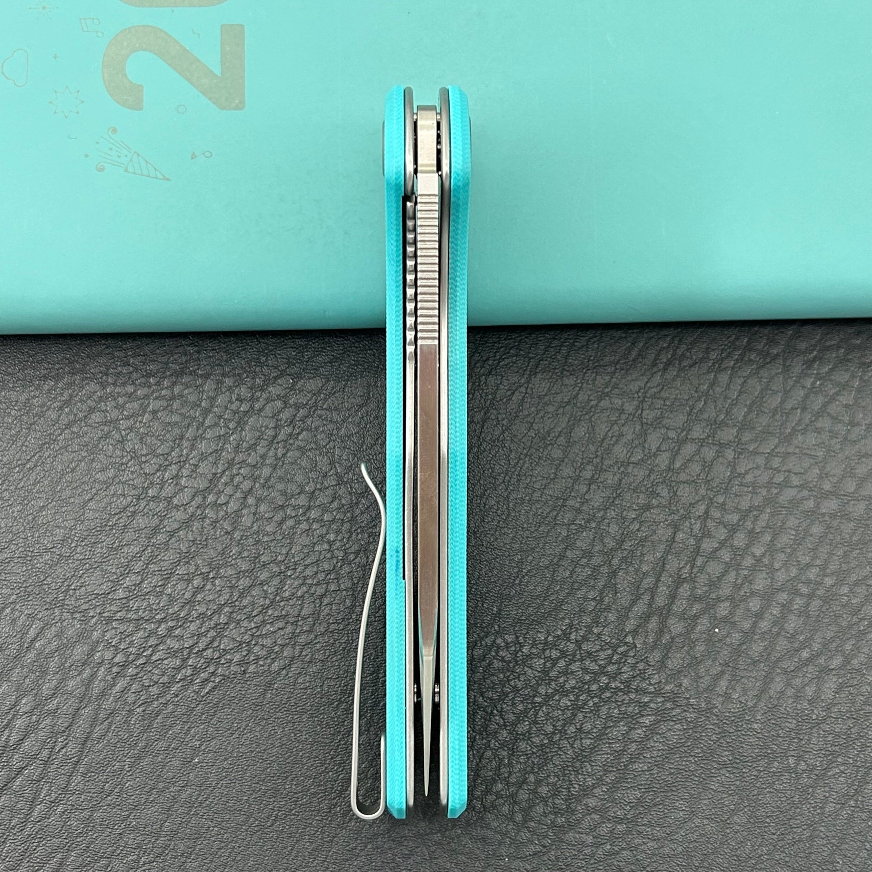 KUBEY Knife  KU158T Flash Linerlock Tiffany Blue Folding knife Frame Locking