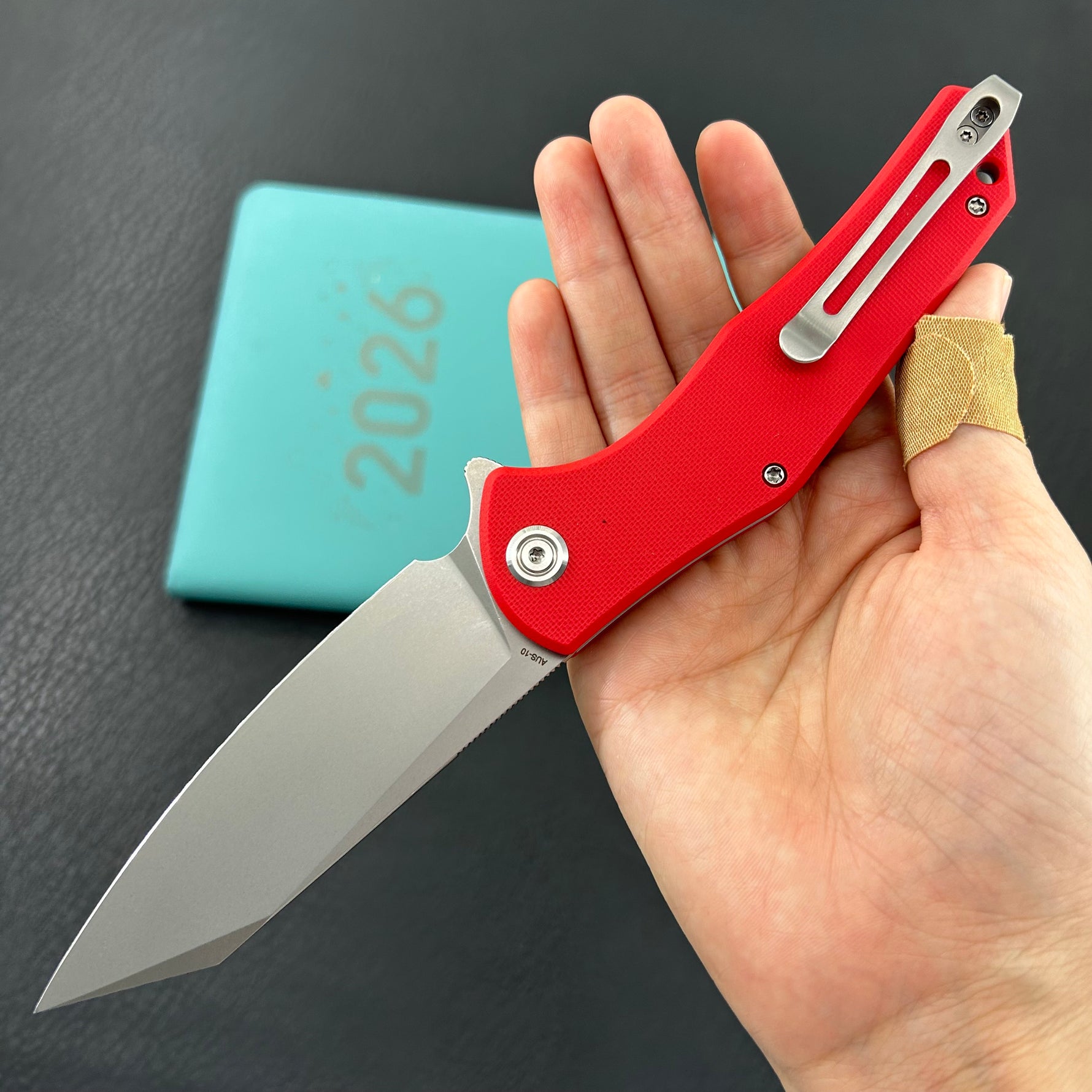 KUBEY Knife  KU158K Flash Linerlock Red Folding knife Frame Locking