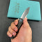 KUBEY KB359B NEO Flipper Folding Pocket Knife Flame Titanium Handle 2.99" Belt Satin S35VN Blade