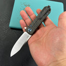 KUBEY KB359B NEO Flipper Folding Pocket Knife Flame Titanium Handle 2.99" Belt Satin S35VN Blade