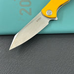 KUBEY Knife KU158S Flash Linerlock Yellow 14C28N Folding Knife