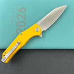 KUBEY Knife KU158S Flash Linerlock Yellow 14C28N Folding Knife