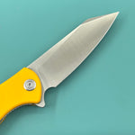 KUBEY Knife KU158S Flash Linerlock Yellow 14C28N Folding Knife