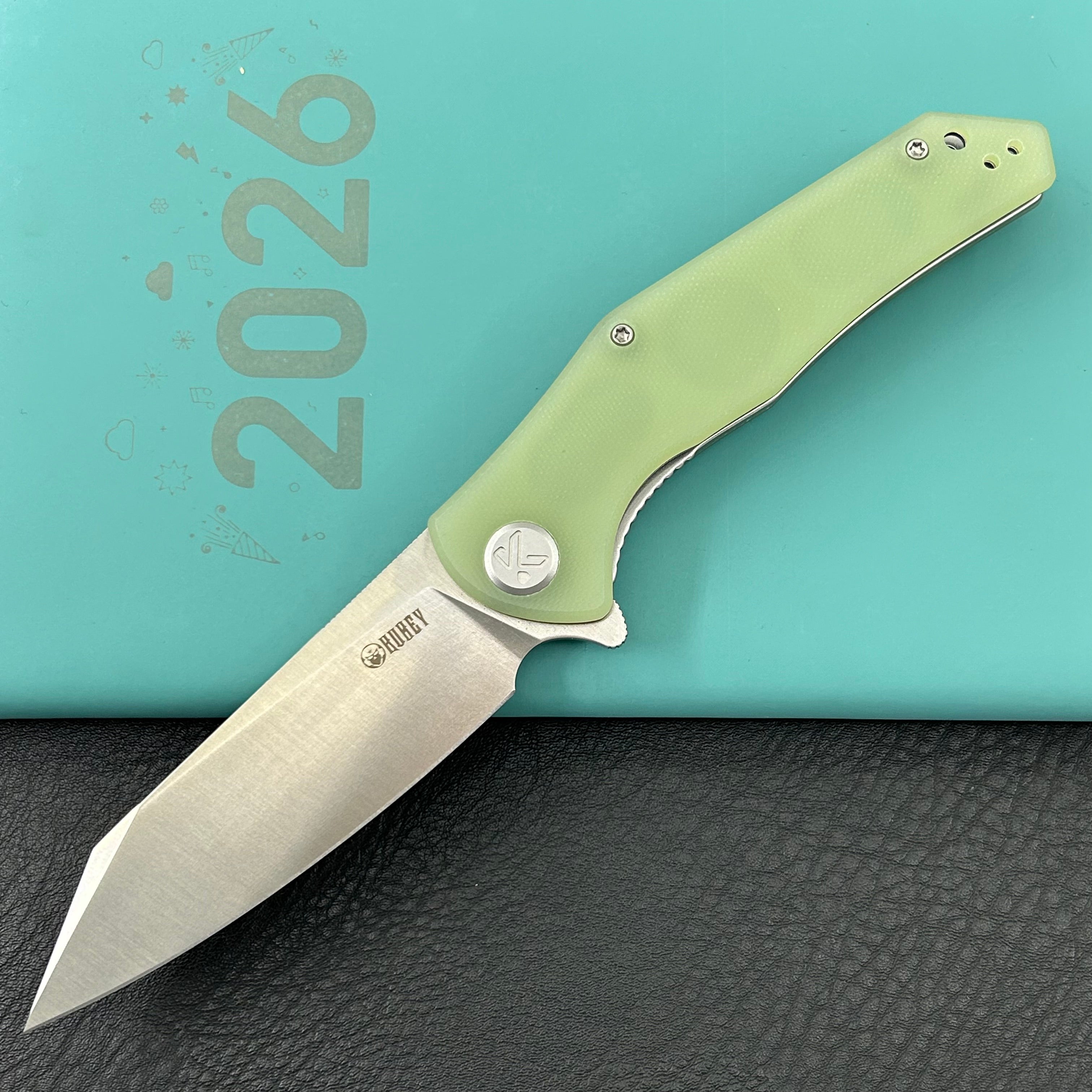 KUBEY Knife  KU158R Flash Linerlock Jade Folding knife Frame Locking